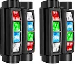 BETOPPER DJ Lights, 8 x 3W LED Stage Lights RGBW, Sound Activated/DMX Lighting, Moving Head Lights for Church, Event, Concert, Party, Club Lighting (2 Pack)