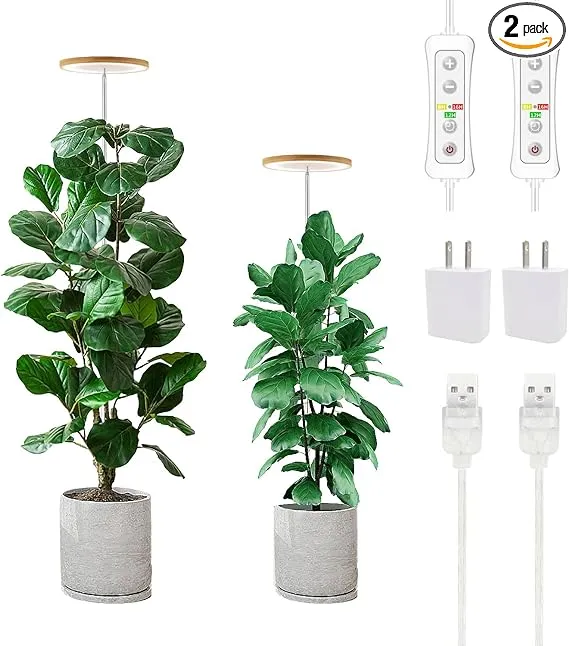 yadoker Plant Grow Light, LED Growing Light Full Spectrum for Indoor Plants,Height Adjustable, Automatic Timer, 5V Low Safe Voltage,Idea for Large