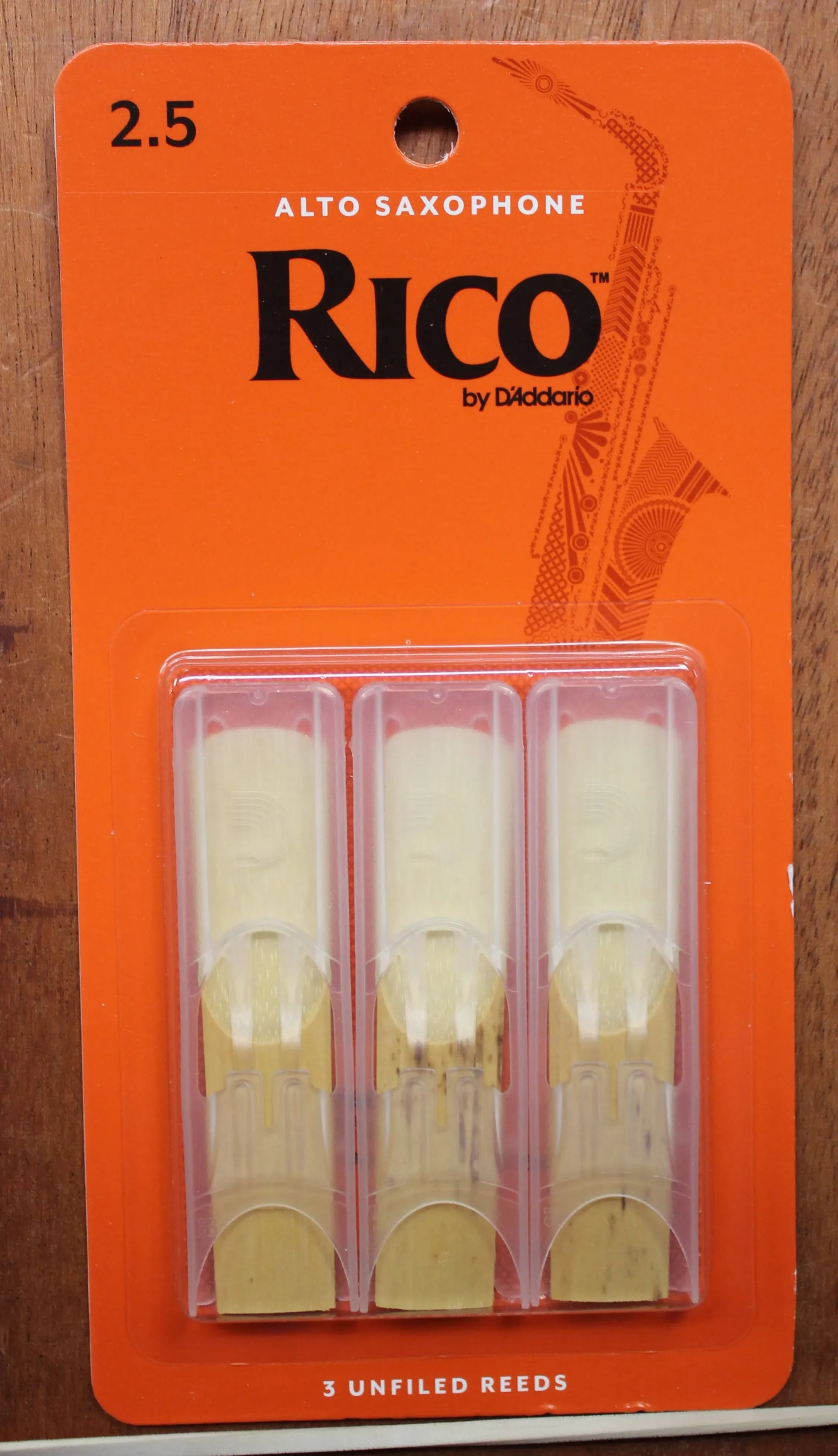 Rico 3 Pack Alto Saxophone Reeds - 2.5