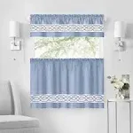 Achim Paige Window Curtain Tier and Valance Set, Blue, 55x36