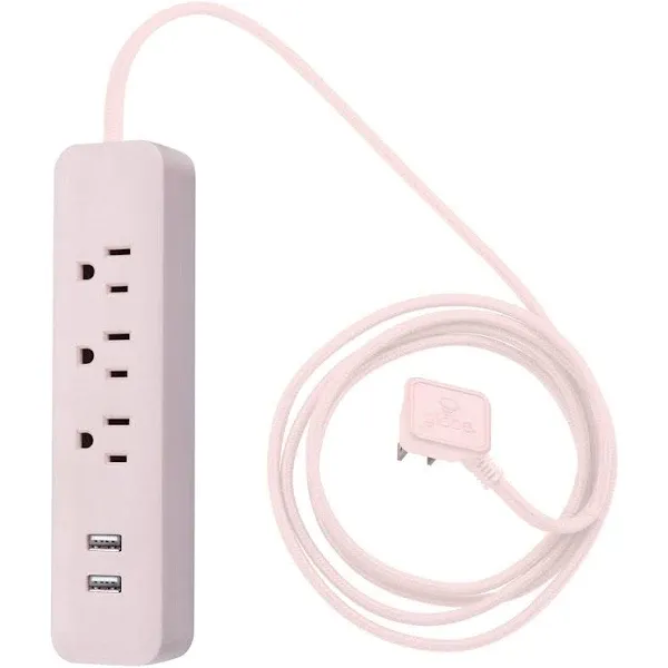 Globe Electric - 78257 Designer Series Power Strip, Rose 3 Outlet