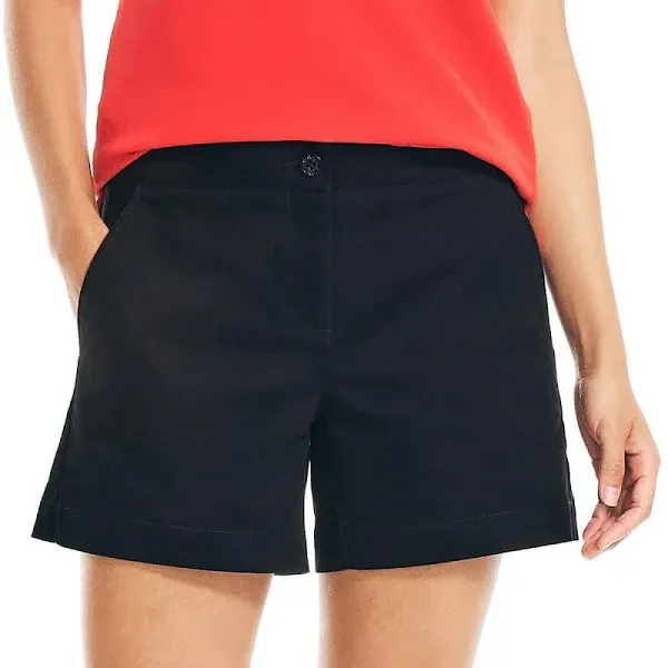 Nautica Womens Mid-Rise Cotton Shorts, Summer 5 Black