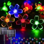 suddus Solar String Lights For Outside 2 Pack 100 LED Flower Solar Powered Lights String