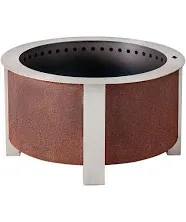 X Series 24 Inch Smokeless Round Corten Steel Wood Burning Fire Pit by Breeo