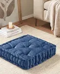 Intelligent Design Azza Poly Chenille Square Floor Pillow Cushion - Navy