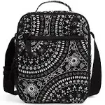 Preowned Vera Bradley Cotton Deluxe Lunch Bunch Black Bandana Medallion