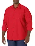 Red Kap SP14 Industrial Long Sleeve Work Shirt - Red - M