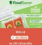 Foodsaver 8" x 20' Vacuum Seal Roll - 3 Pack