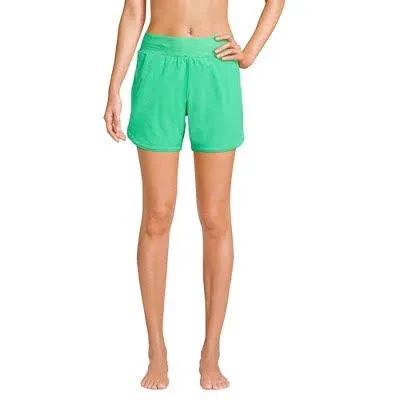 Lands' End Women's 5" Board Shorts with Panty - Wintergreen