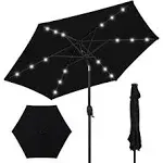 Best Choice Products 7.5ft Outdoor Solar Patio Umbrella for Deck, Pool w/ Tilt, Crank, LED Lights - Ivory