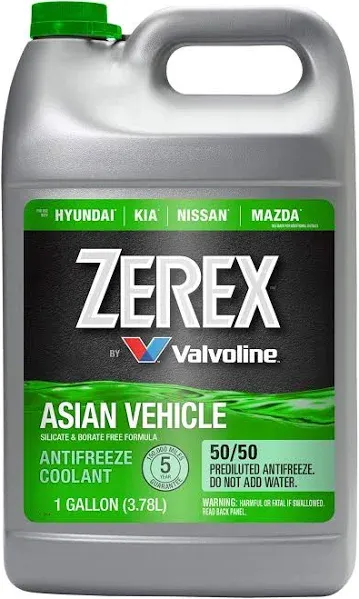 Zerex Asian Vehicle Green Silicate Borate Free Antifreeze Coolant 1 GA BIG SALE