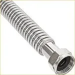 18&#034; Corrugated Stainless Steel Flexible Water Line - 1 Inch Female Threaded...