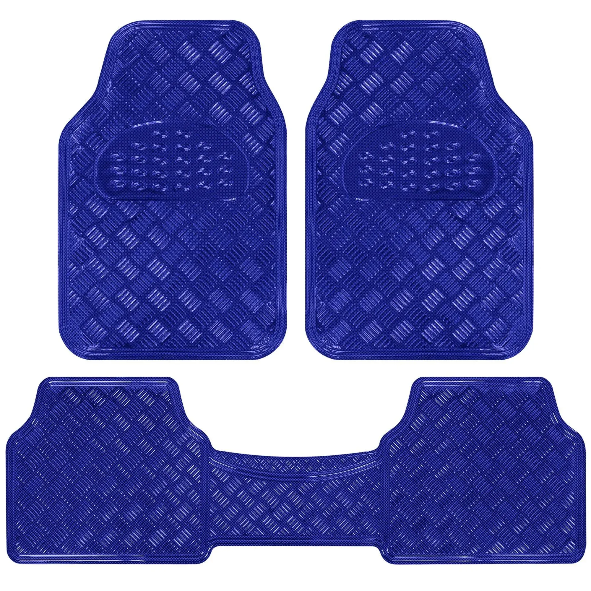 BDK Mt-643-bl Metallic Bling Design Car Floor Mats - 3-Piece Set of He