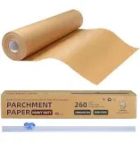 Katbite Parchment Paper Roll for Baking, 15 in x 210 ft 260 Sq.Ft, Heavy Duty Baking Paper with Slide Cutter, Easy to Cut & Non-stick Cooking Paper for Bread, Cookies, Air Fryer, Steaming, Grilling