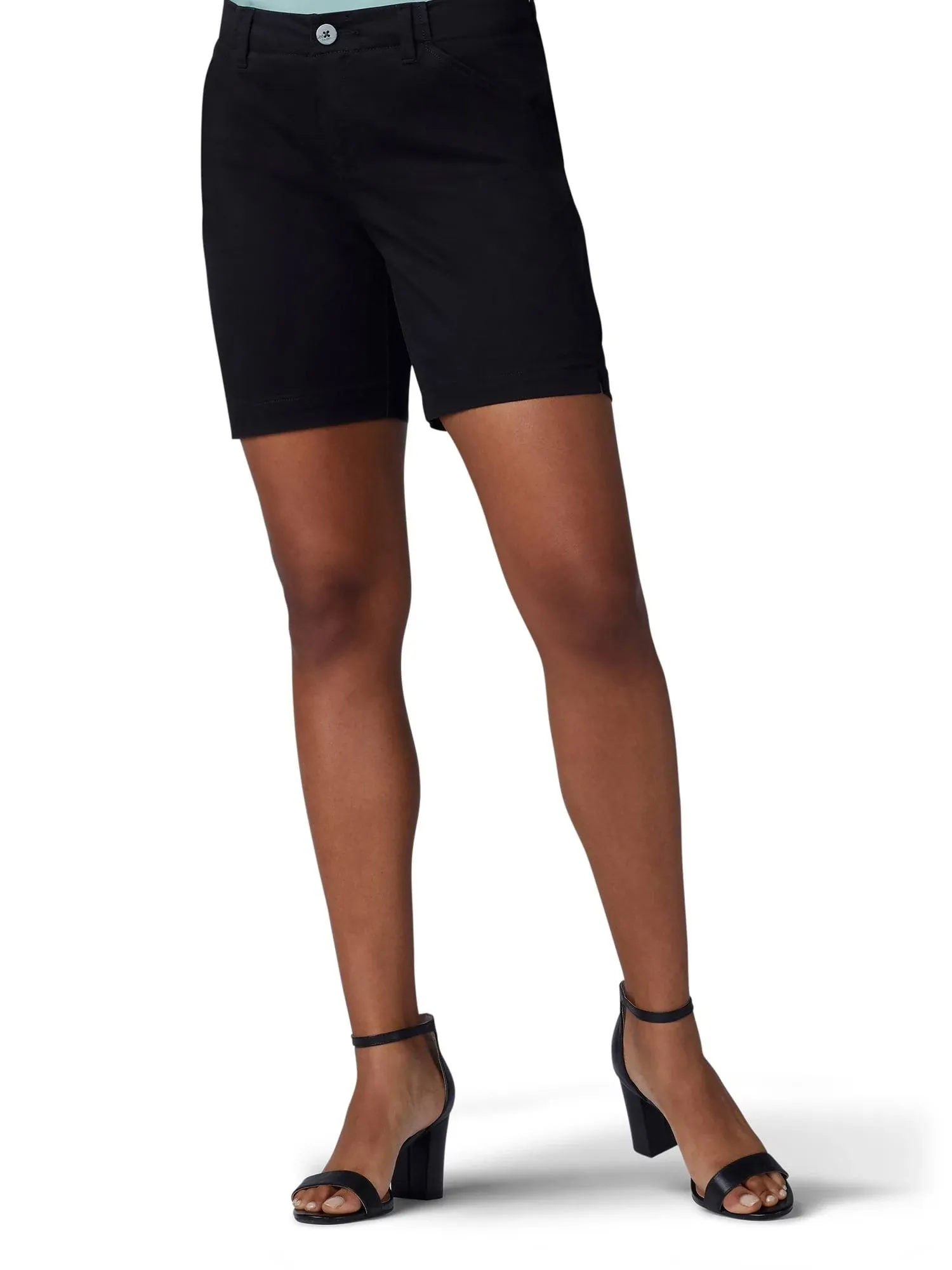 Lee Women's Regular Fit Chino Walkshort, Black, 16