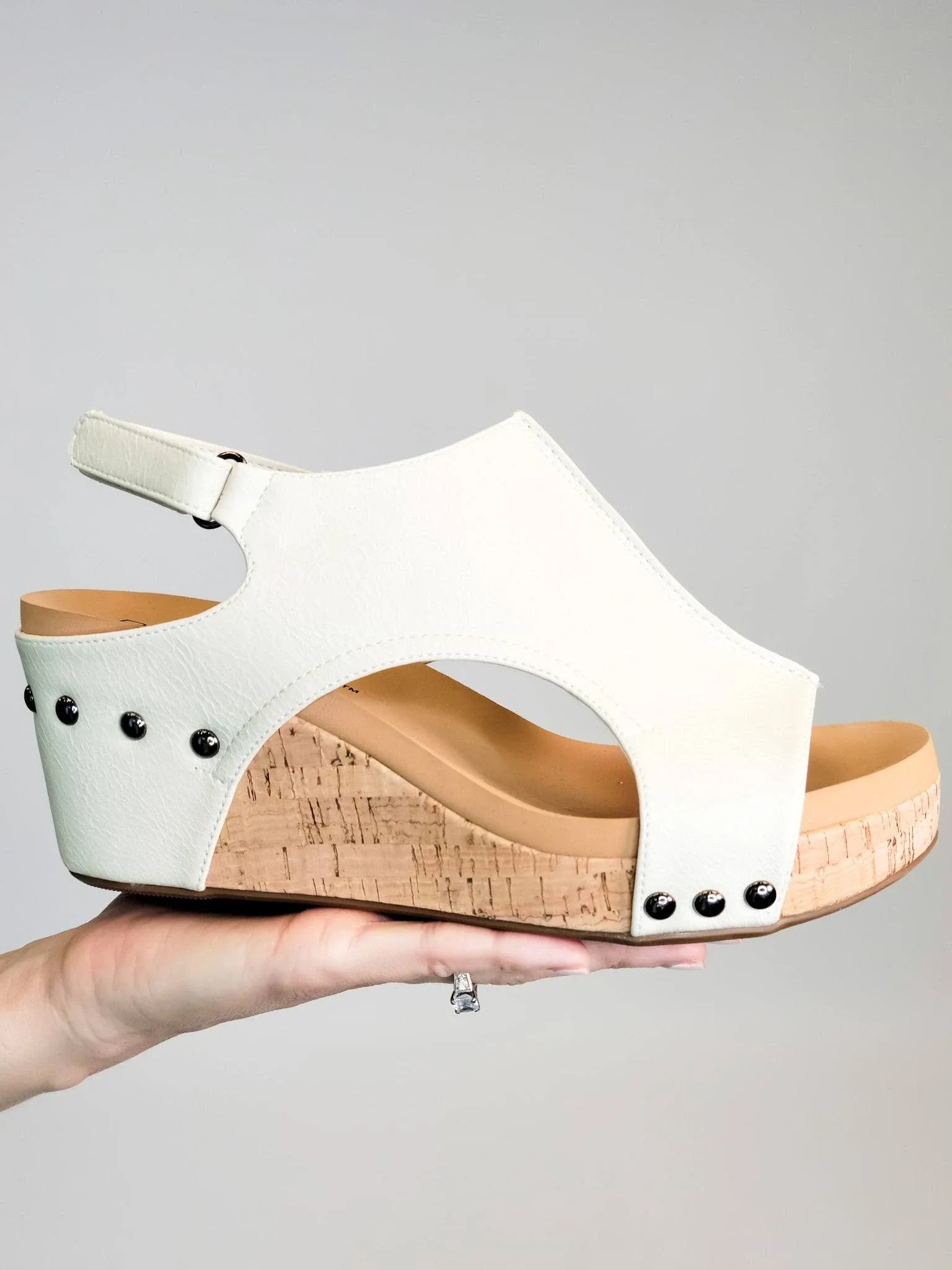 Corkys Carley Wedge Sandals in Cream 6