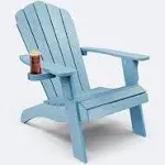 YEFU Blue Plastic Adirondack Chair - Weather-Resistant, Ideal for Outdoor Use