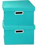 Household Essentials 2 Piece Box Set with Lids, Aqua