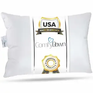 Toddler Pillow Soft Baby Pillow 800 Fill Power Goose Down Fill 300 Thread Count 100% Cotton Cover ComfyDown