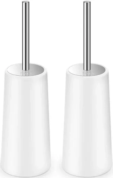 IXO Toilet Brush and Holder, 2 Pack Toilet Brush with 304 Stainless Steel Long Handle, Toilet Bowl Brush for Bathroom Toilet-Ergonomic, Elegant, Durable(Upgraded)IXO Toilet Brush and Holder, 2 Pack Toilet Brush with 304 S…