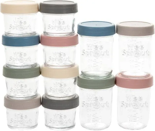 LNKOO Baby Food Storage Containers | 4 Set | 4 oz Baby Food Jars with Lids | Freezer Storage | Reusable Small Baby Food Containers | Microwave/Dishwasher Friendly | for Infants/Babies