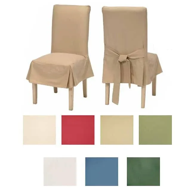 Classic Cotton Duck Dining Chair Slipcovers (Set of 2) Red