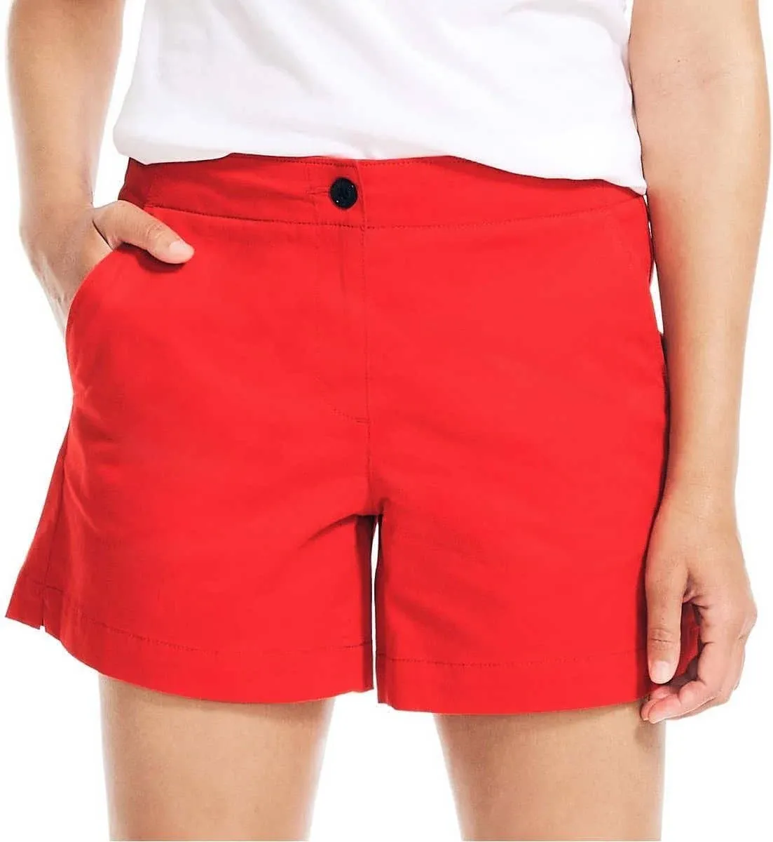 Bright Red, Mid Rise, Nautical Shorts Size 14