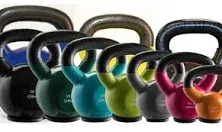 Bintiva Kettlebells - Professional Grade, Vinyl Coated, Solid Cast Iron Weights with A Special Protective Bottom