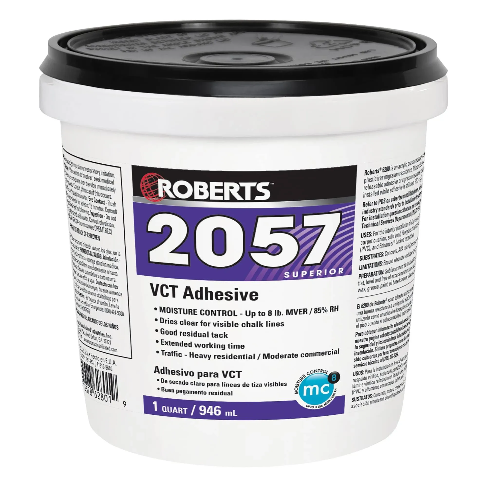 Roberts 2057-4 Superior Vinyl Composition Tile Adhesive, 4 Gallon