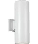 Generation Lighting Outdoor Cylinders 2 Light 14 Inch Tall Outdoor Wall Lantern In White With Tempered Glass 8313802-15