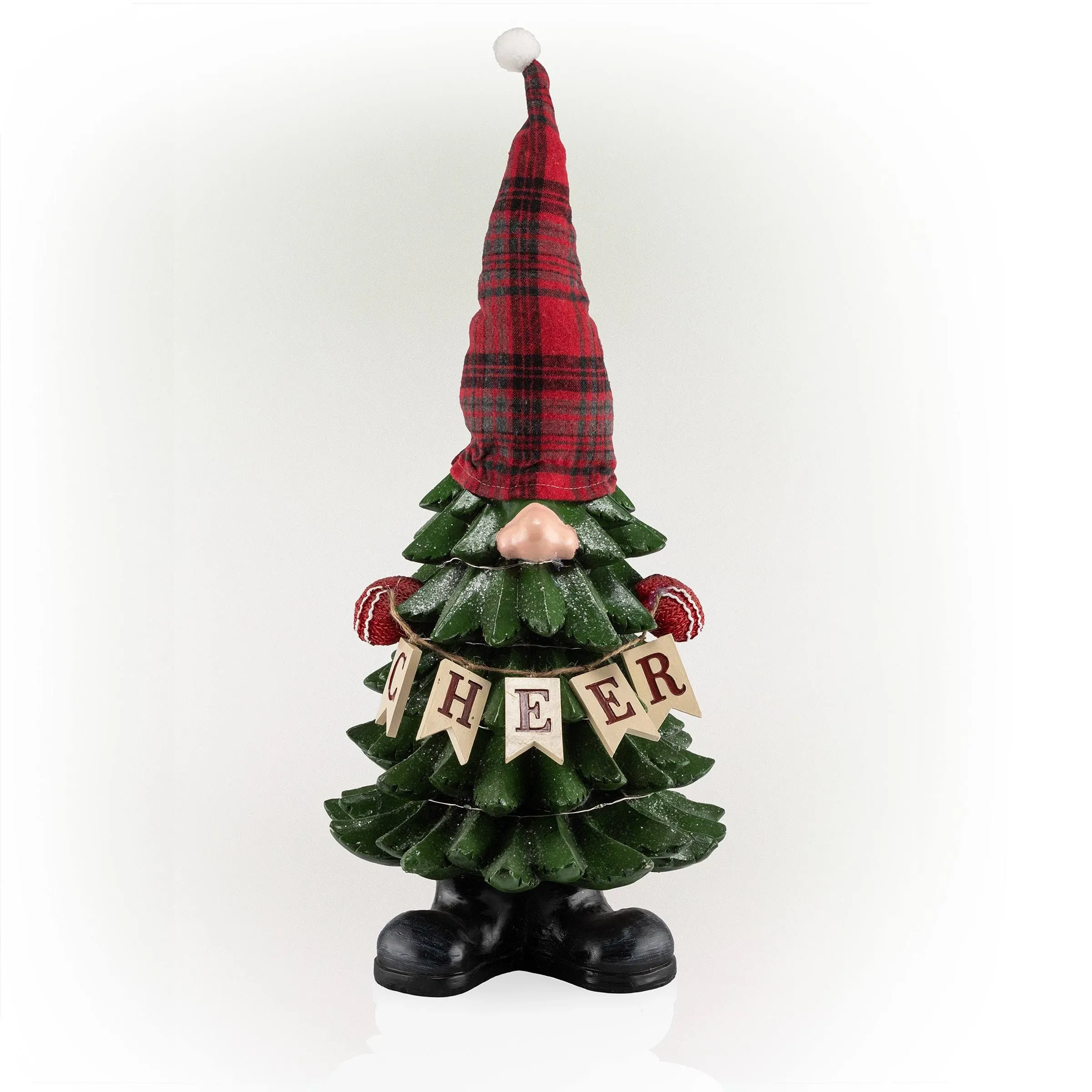 Alpine LED Multicolored Cheer Tree Gnome Indoor Christmas Decor 28 in.