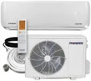 Pioneer 12,000 BTU Ductless Mini- Split Inverter+ Air Conditioner Heat Pump System Full Set