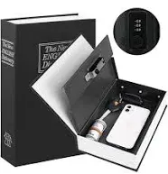 Shop KYODOLED Diversion Book Safe with Combination Lock Secret Hidden Metal Lock Box,Money Hiding Collection Box,9.5 x 6.2 x 2 .2 Black Large online