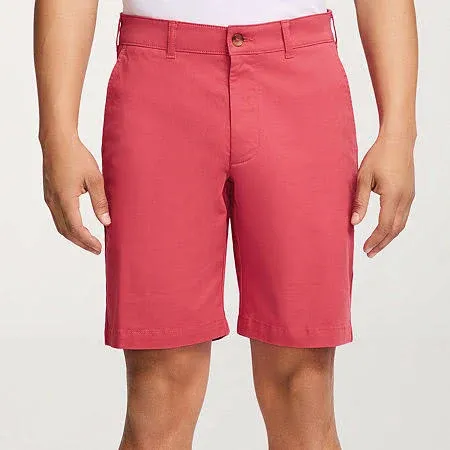 Izod Saltwater red stretch shorts mens size 34 waist 9.5” inseam vacation preppy