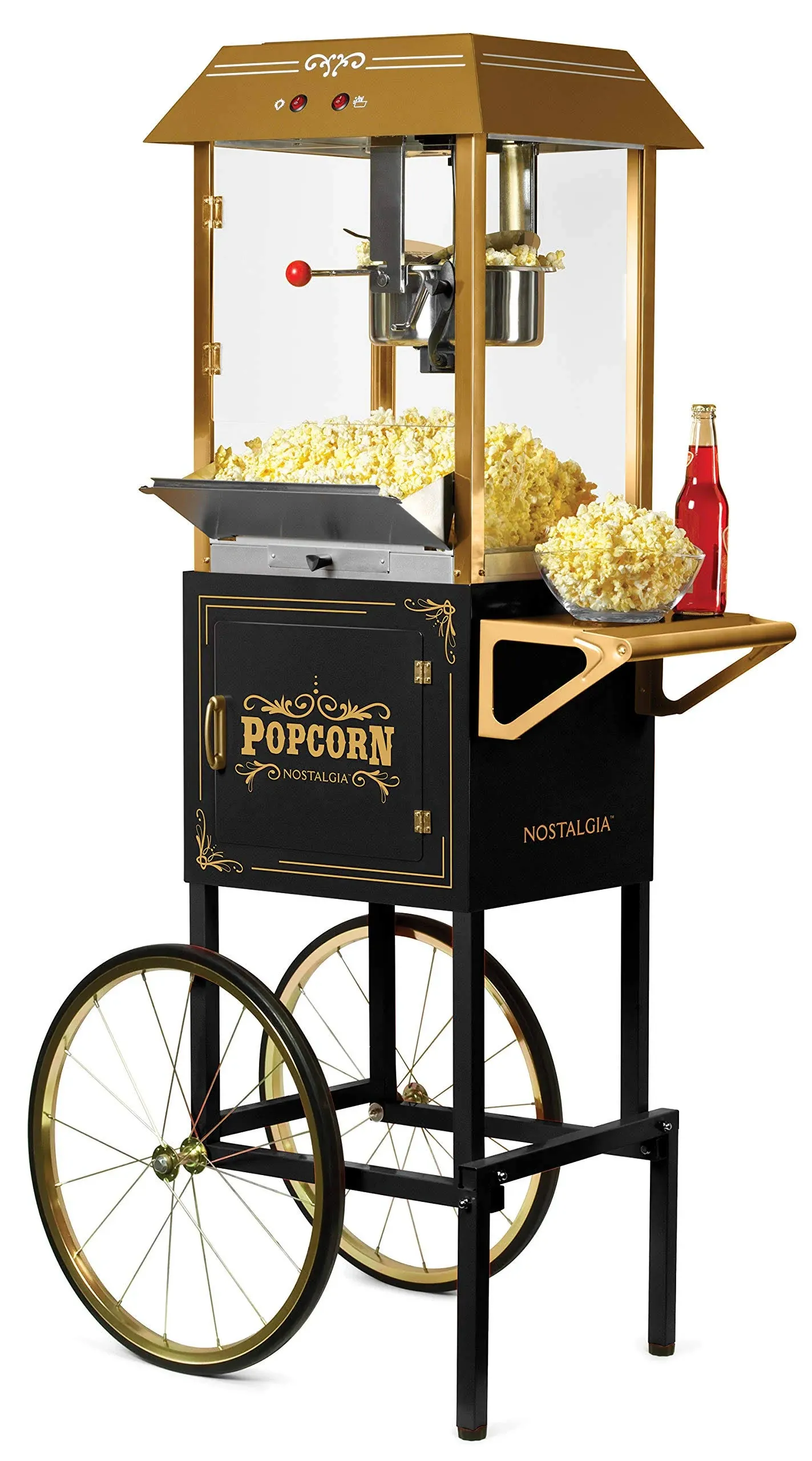 Nostalgia NKPCRT10RD Vintage 10 oz Commercial Popcorn Cart Red - 59 in. Tall