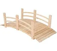 Shine Company Cedar Wood Garden Bridge with Side Rails