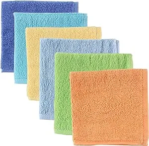 Luvable Friends 6 Pack Washcloths - Blue