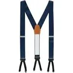 Trafalgar Men's Sutton Solid Color Silk Formal End Suspenders - Navy