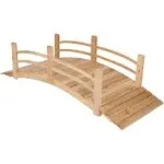 Shine Company Cedar Wood Garden Bridge with Side Rails