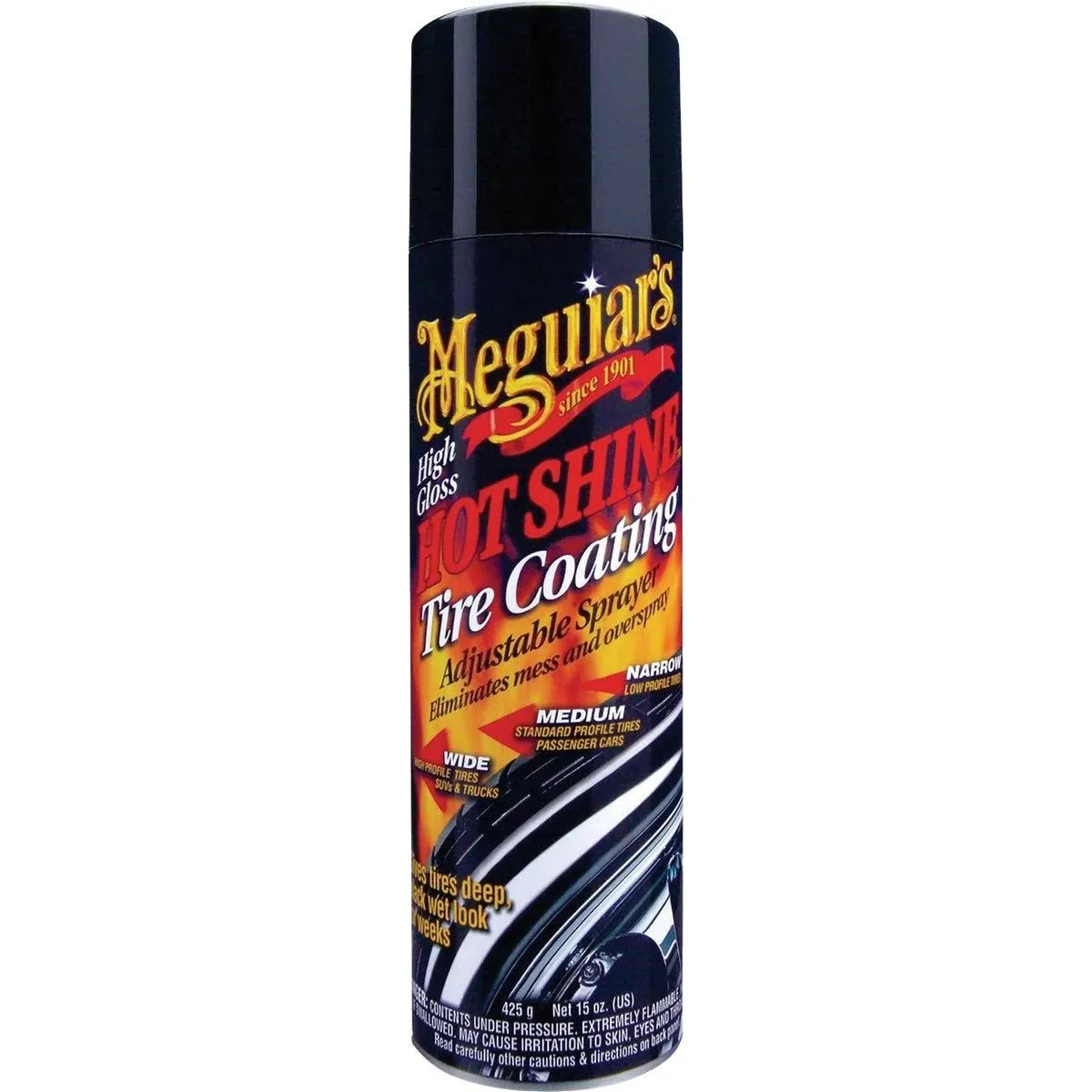 Meguiar&#039;s G13815 Hot Shine High Gloss Tire Coating - 15 Oz Spray Can (6 Pack)