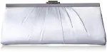 Jessica Mcclintock Blaire Satin Frame Evening Clutch, Silver