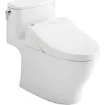 TOTO MW6423084CEFG#01 WASHLET+ Nexus One-Piece Elongated 1.28 GPF Toilet and WASHLET C5 Bidet Seat , Cotton White