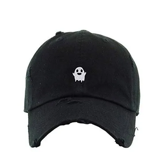 Ghost Vintage Baseball Cap Embroidered Cotton Adjustable Distressed Dad Hat