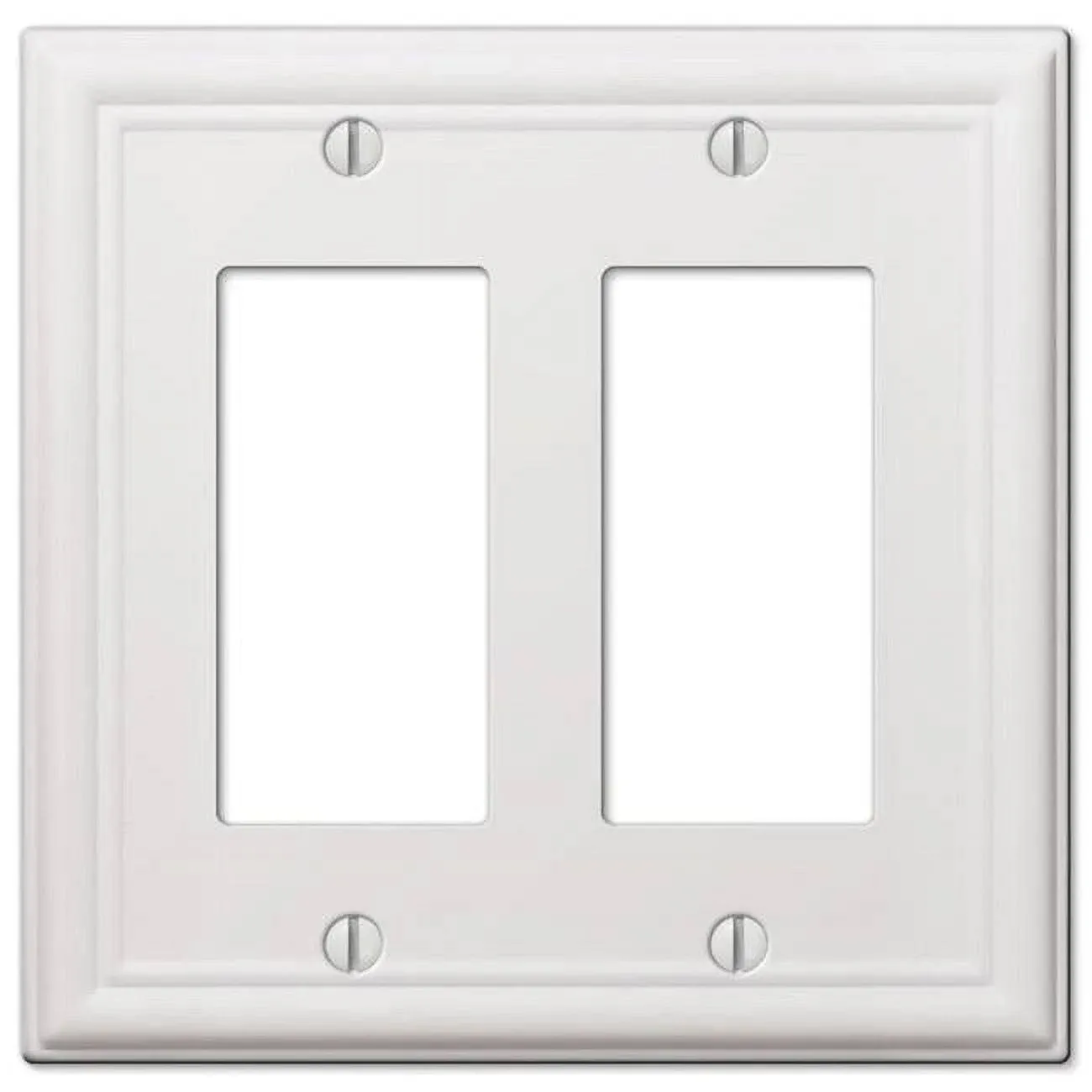 Chelsea Wall Plate, White, Steel, 2 Rocker