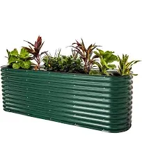 vego garden Raised Garden Beds 20.5&#034; x 8&#034; Modular Metal Material Pearl White