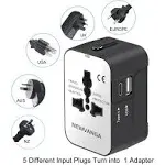 Travel Adapter Worldwide All in One Universal Travel Adapter Wall Charger AC EU