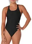 Speedo Girls&#x27; Swimsuit One Piece Prolt Super Pro Solid, Black, 6/22 Youth NWT