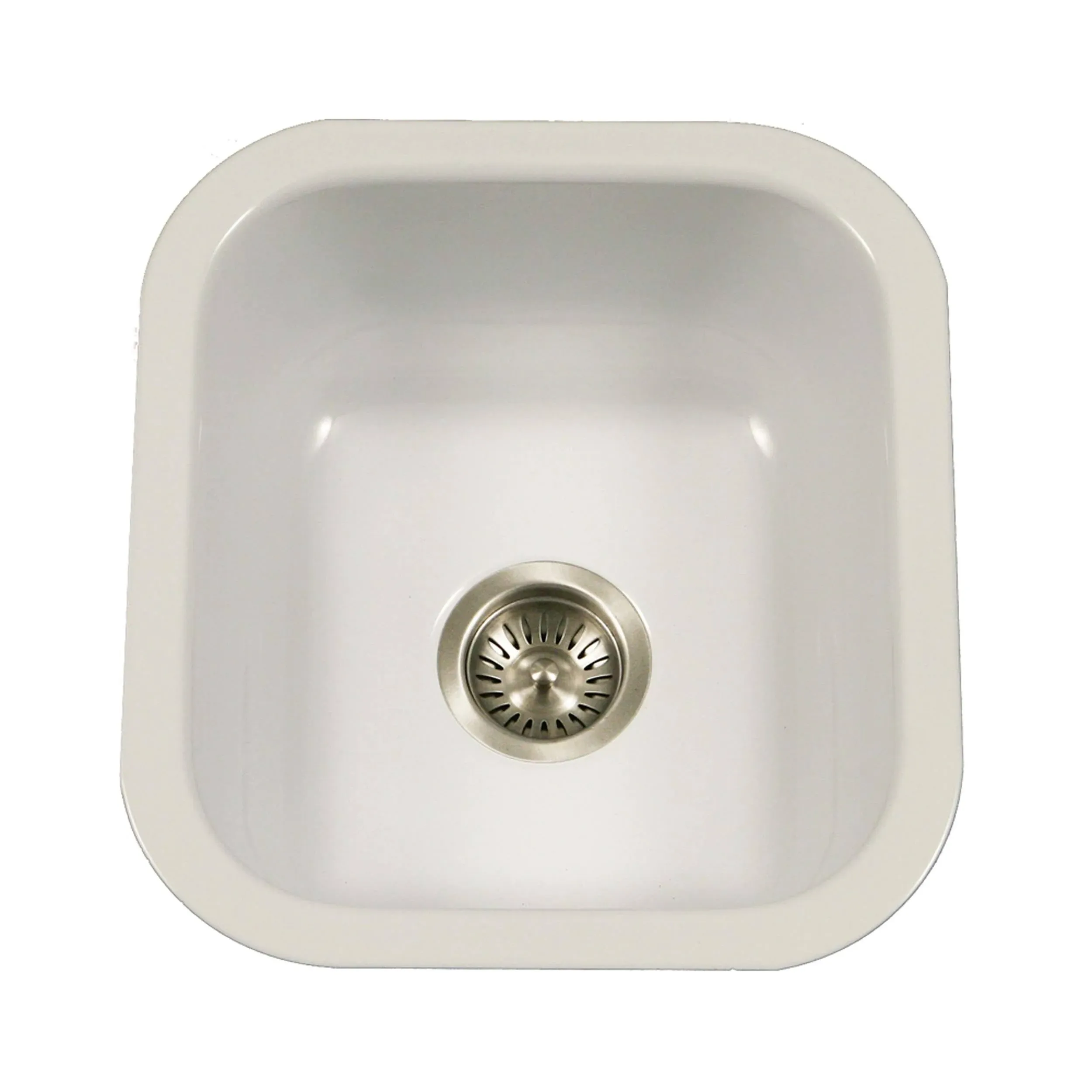 Houzer PCB-1750 WH Porcela Porcelain Enamel Steel Undermount Bar/Prep Sink White