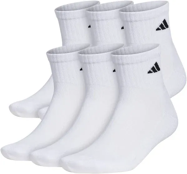 adidas Men's Athletic Cushioned 6-Pack Quarter Socks