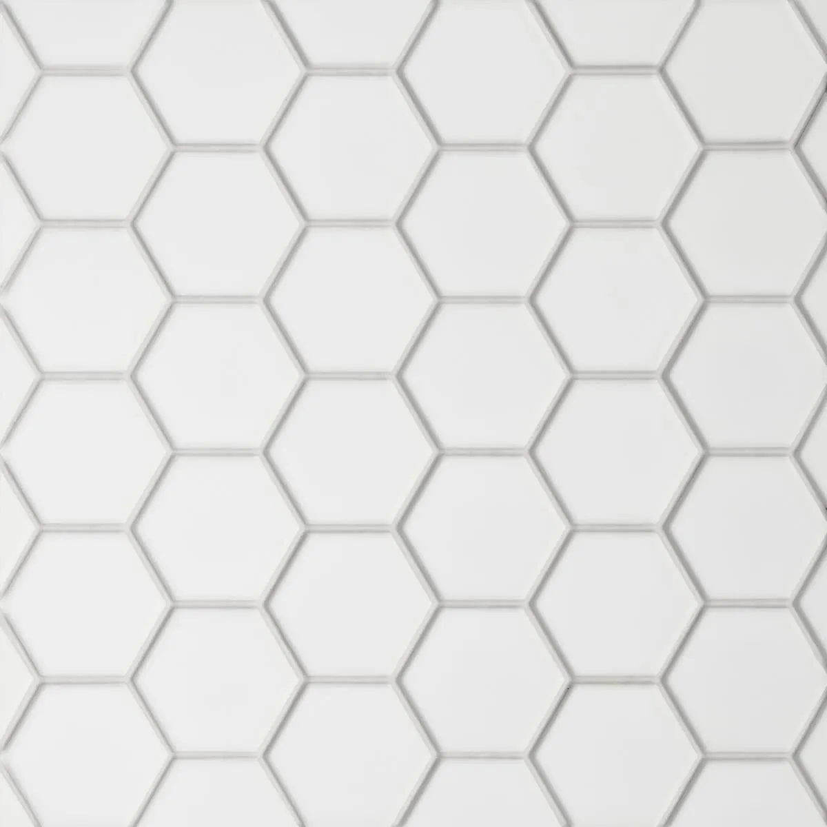 Le Cafe 2" x 2" Hexagon Matte Porcelain Mosaic Tile in White by Bedrosians